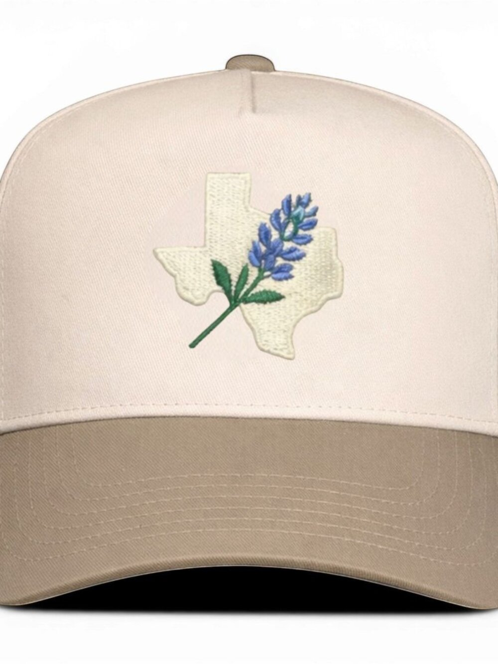 Texas Bluebonnet Embroidered Hat Tan/Khaki Mad Capper